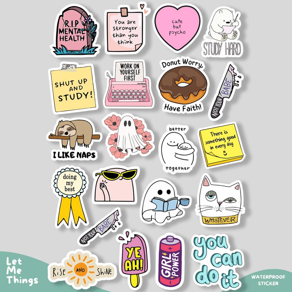 

Sticker Aesthetic untuk helm case hp anti air