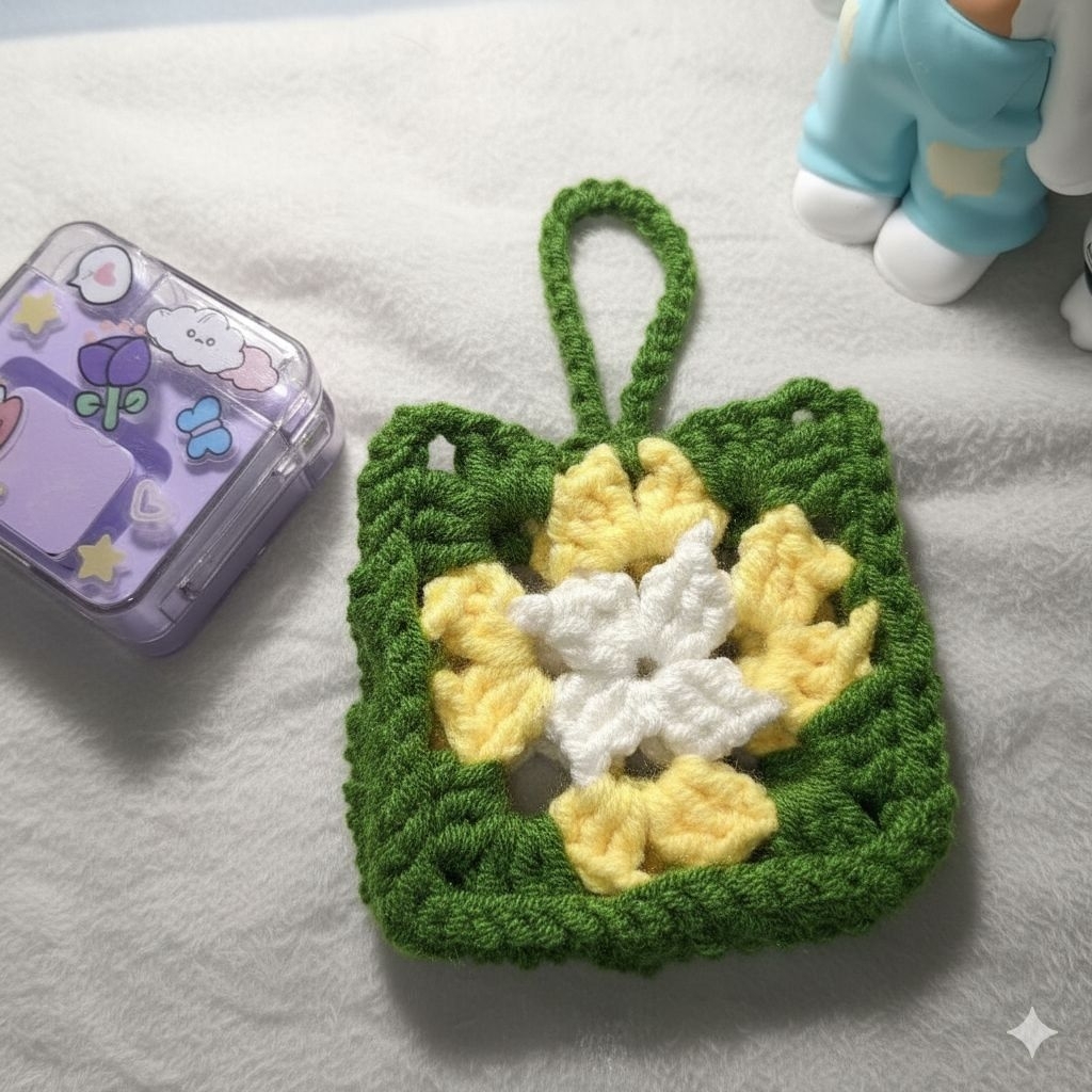 POUCH RAJUT POUCH EARPHONE DOMPET KOIN RAJUT