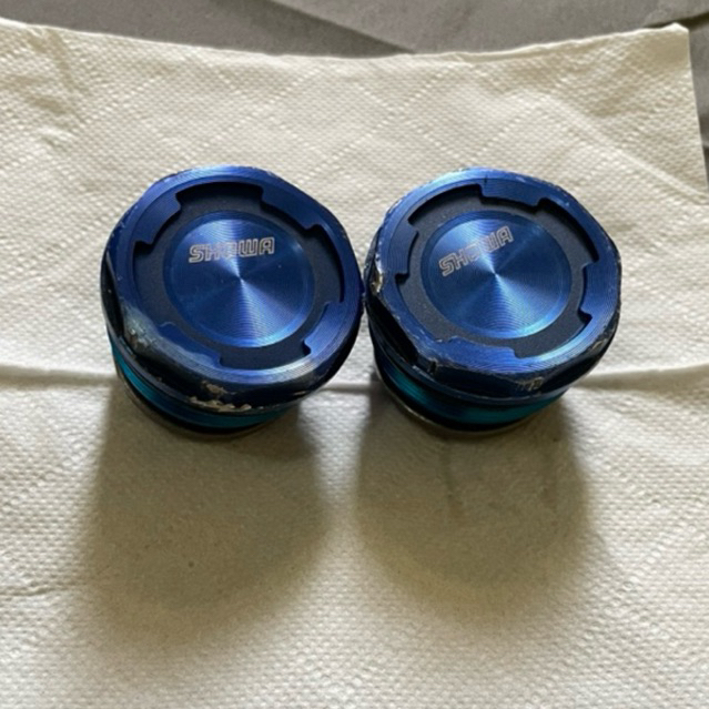 TUTUP USD CBR250RR BIRU ORI SHOWA SEPASANG