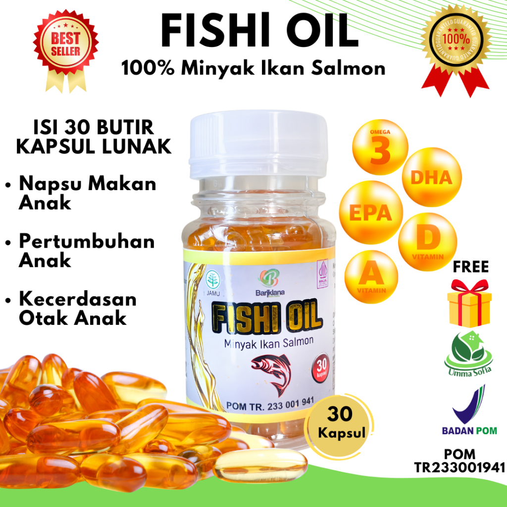 Minyak Ikan Salmon Fish Oil Penambah Nafsu Makan Anak Minyak Ikan Omega 3