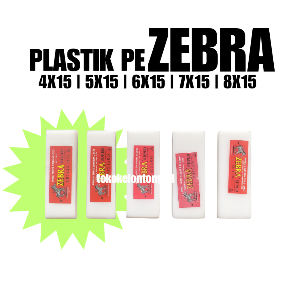 Plastik PE Zebra/PUMA 4x15, 5x15, 6x15, 7x15, 8x15 | Plastik Es Lilin Kecil