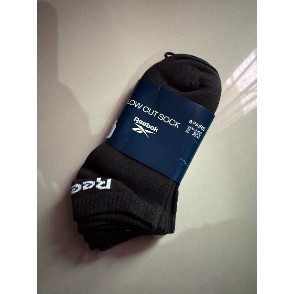 kaus kaki reebok black 3 pc