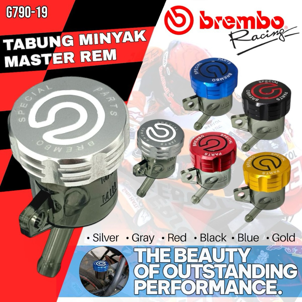 Tabung Minyak Rem Motor Brembo Tutup CNC Tabung Smoke