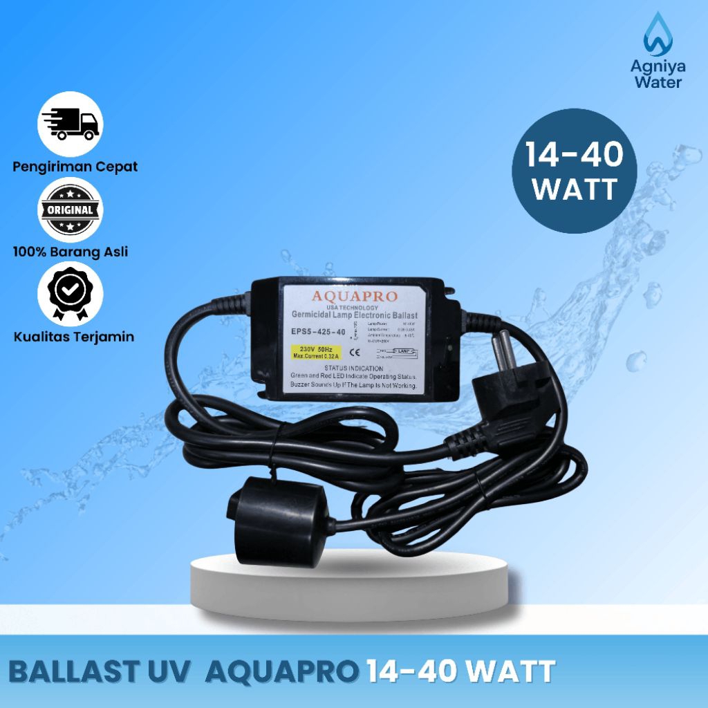 Ballast Lampu UV Aquapro 14W - 40W | Ballast UV 5-12 GPM with Alarm | Sparepart Depot RO
