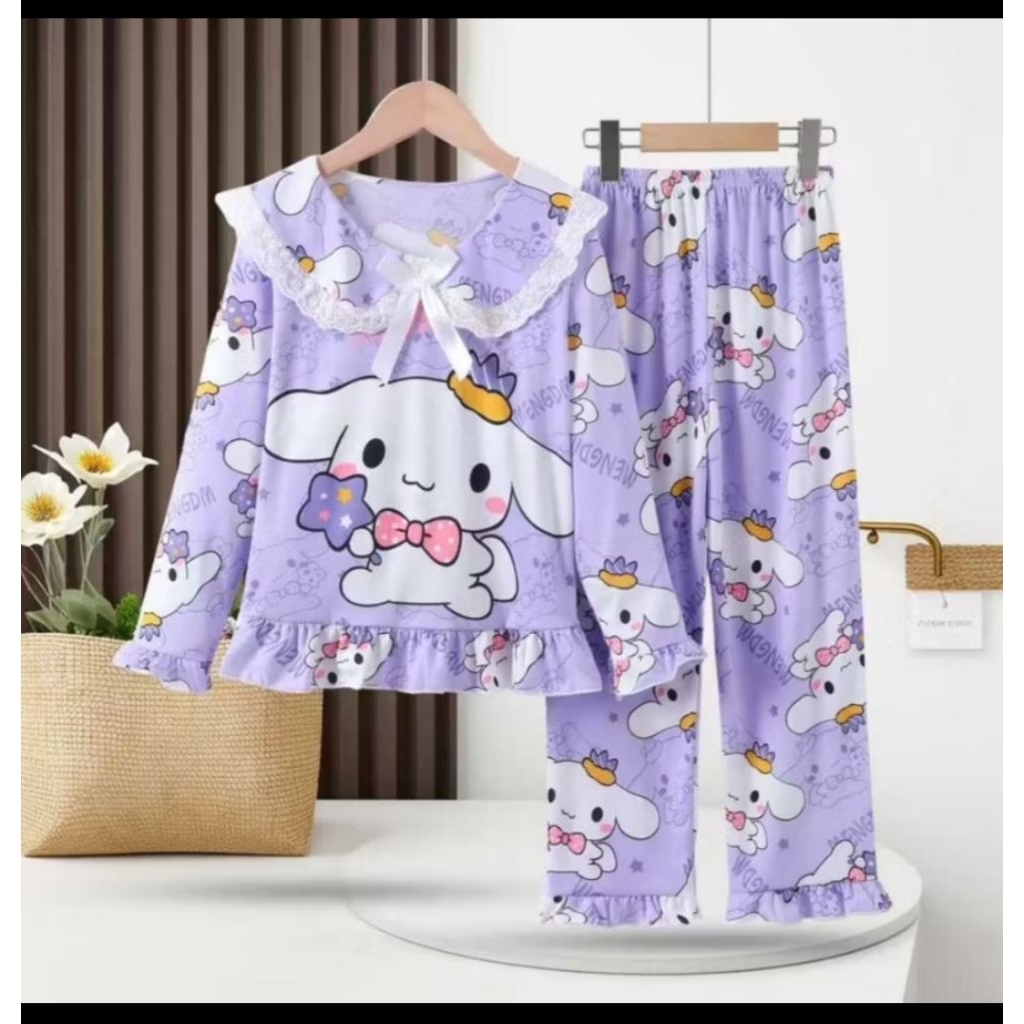 Piyama cinnamoroll anak baju tidur anak karakter cinnamoroll