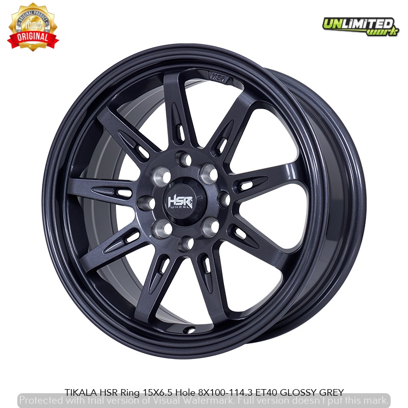 VELG TIKALA HSR TERMURAH R15X65 H8X100-114 ET40 GLOSSY GREY