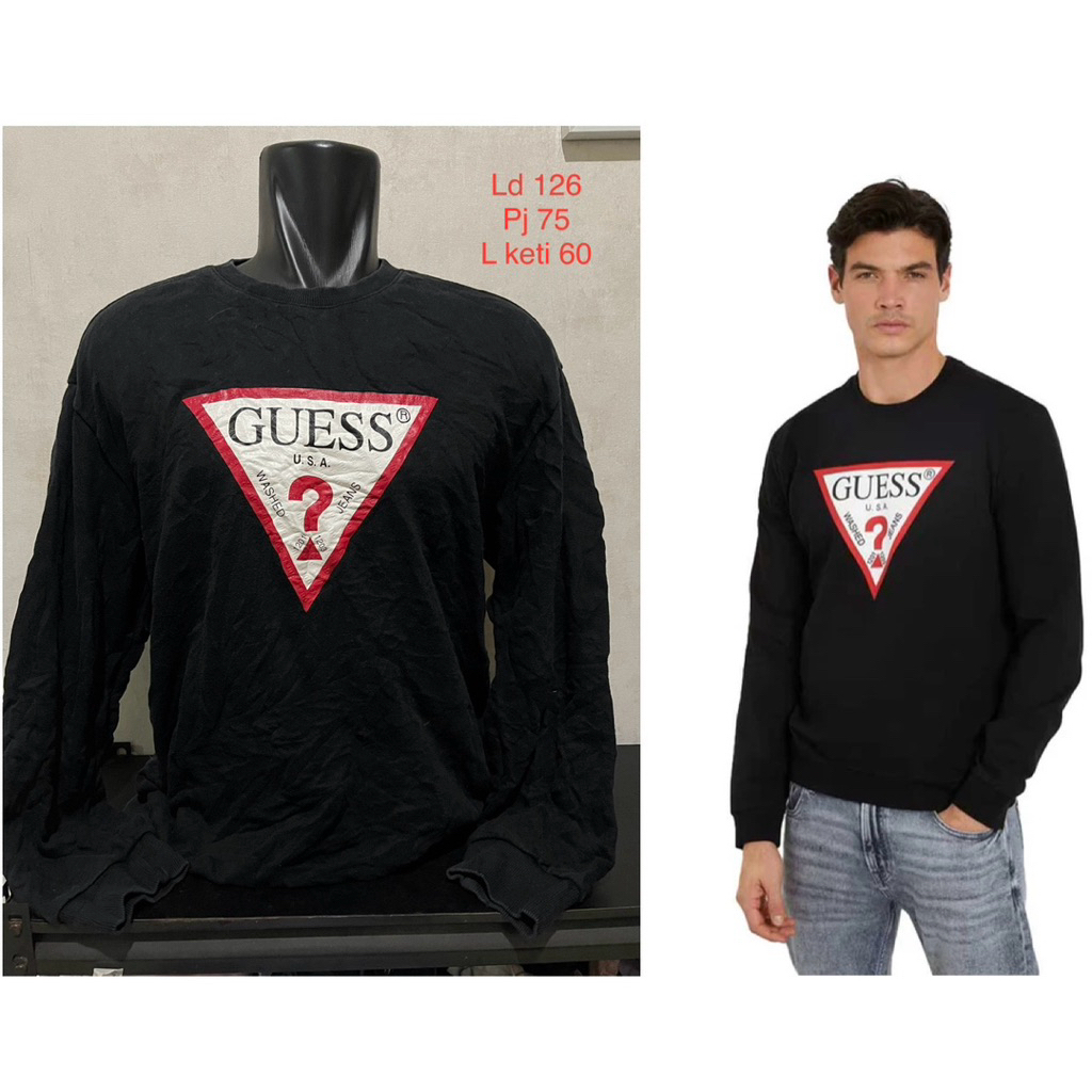 crewneck cn pria warna hitam big logo free size