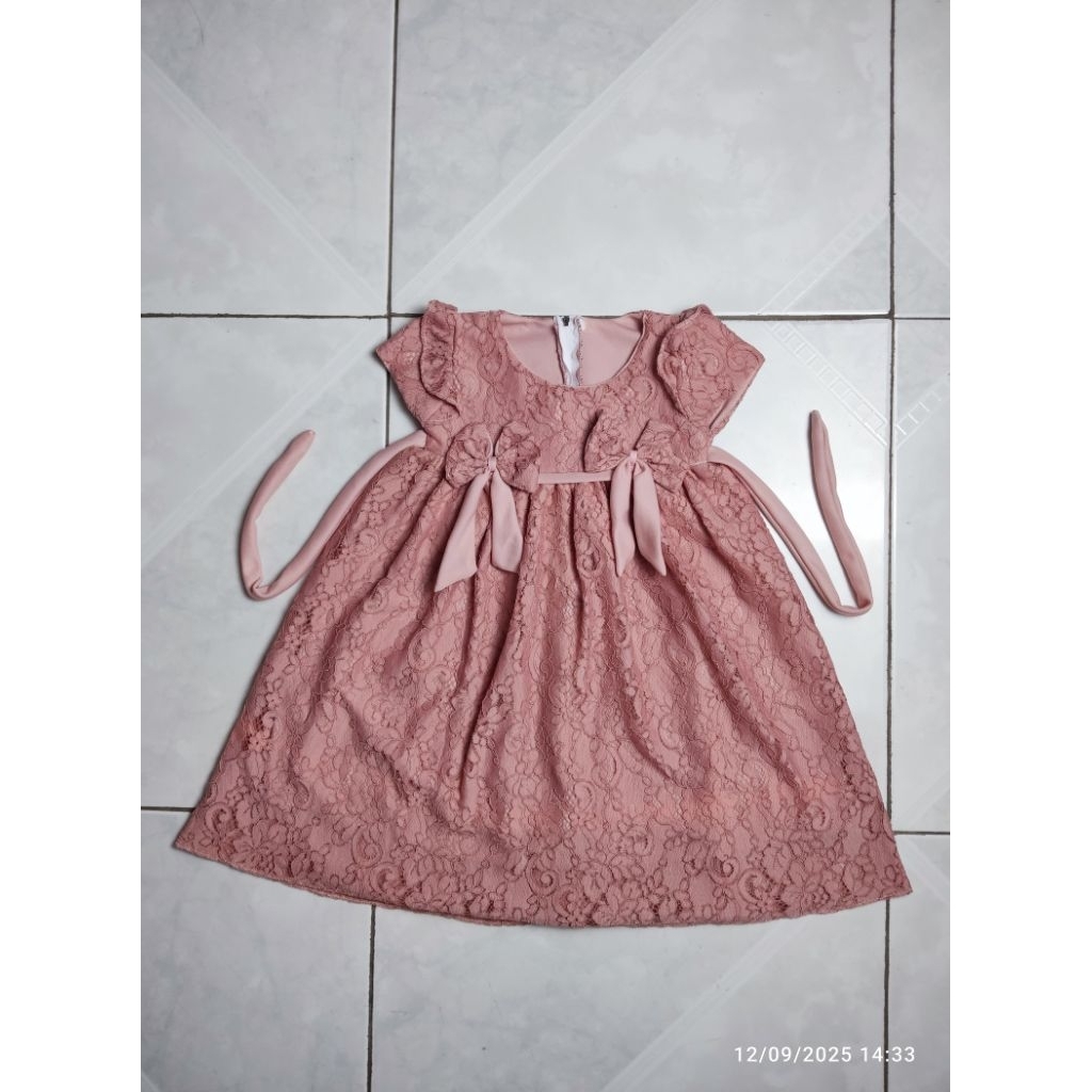 Dress Anak Usia 1-2 Tahun | Gaun pesta anak | Baju pesta anak | Full brokat | Gamis pesta anak |