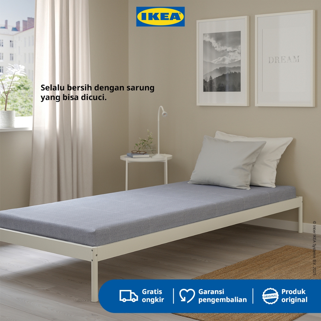IKEA AGOTNES Kasur Busa Tipe Keras Biru Muda 90x200 cm