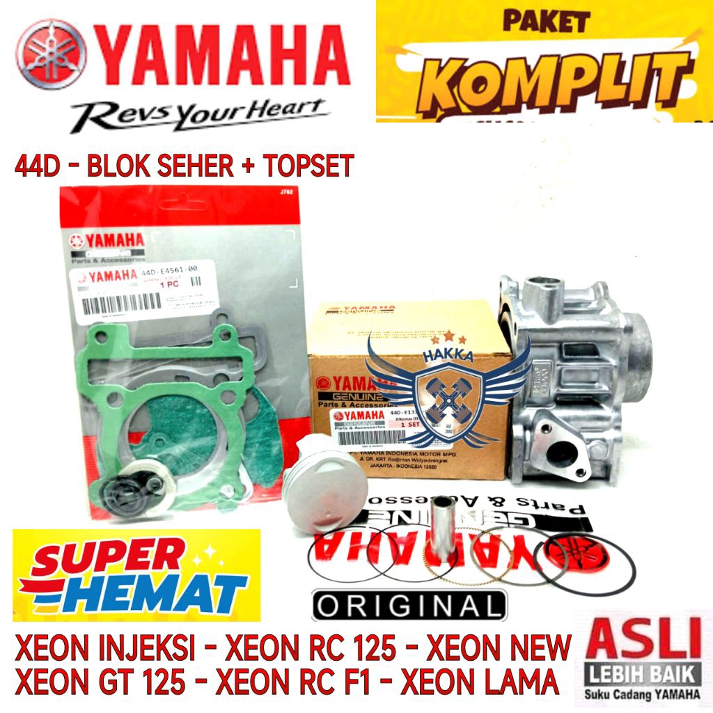 44D ORIGINAL BLOK SEHER + TOPSET YAMAHA XEON INJEKSI, BLOK SEHER YAMAHA XEON GT 125, BLOK SEHER YAMA