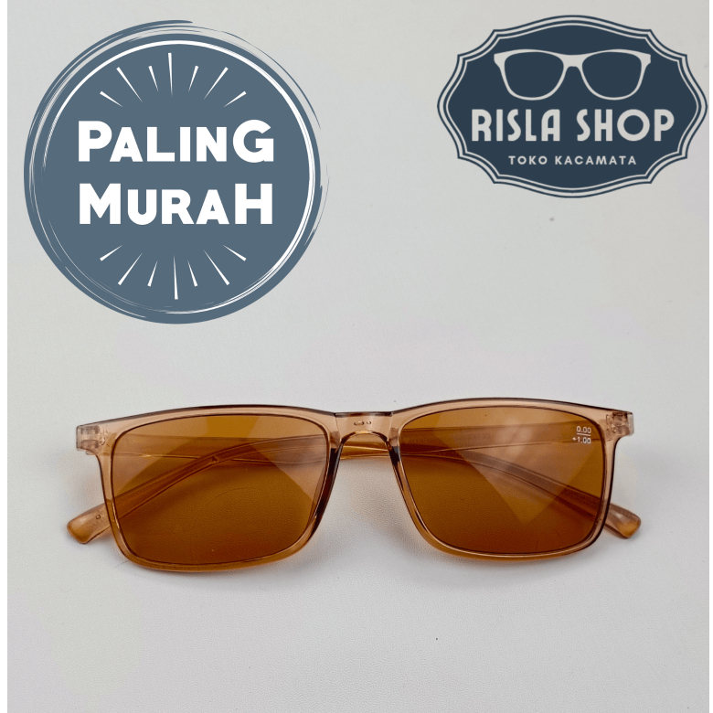 Kacamata Baca Dan Jalan Lensa Coklat Kacamata Baca Jalan Unisex Lensa Coklat Transparan ATM3013