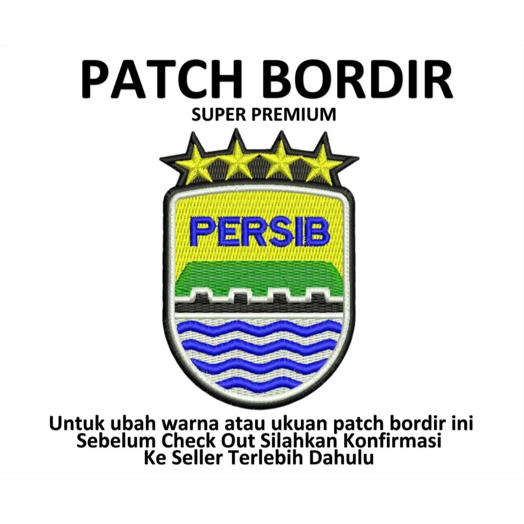 Patch Bordir Emblem Logo Persib Katun Poliester