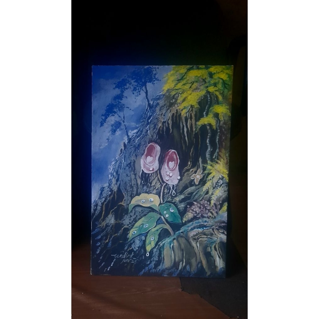 lukisan bunga sepatu