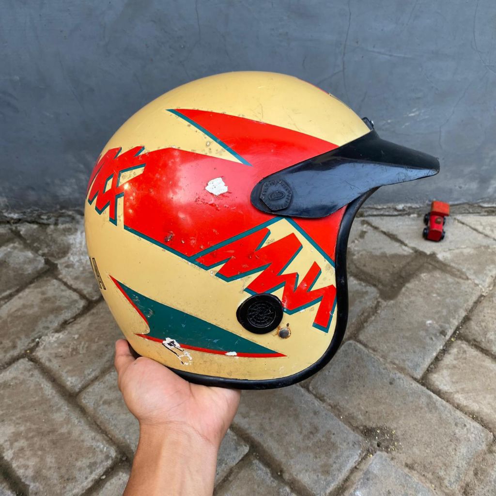 helm yamaha lidah api putih original helm yamaha jadul