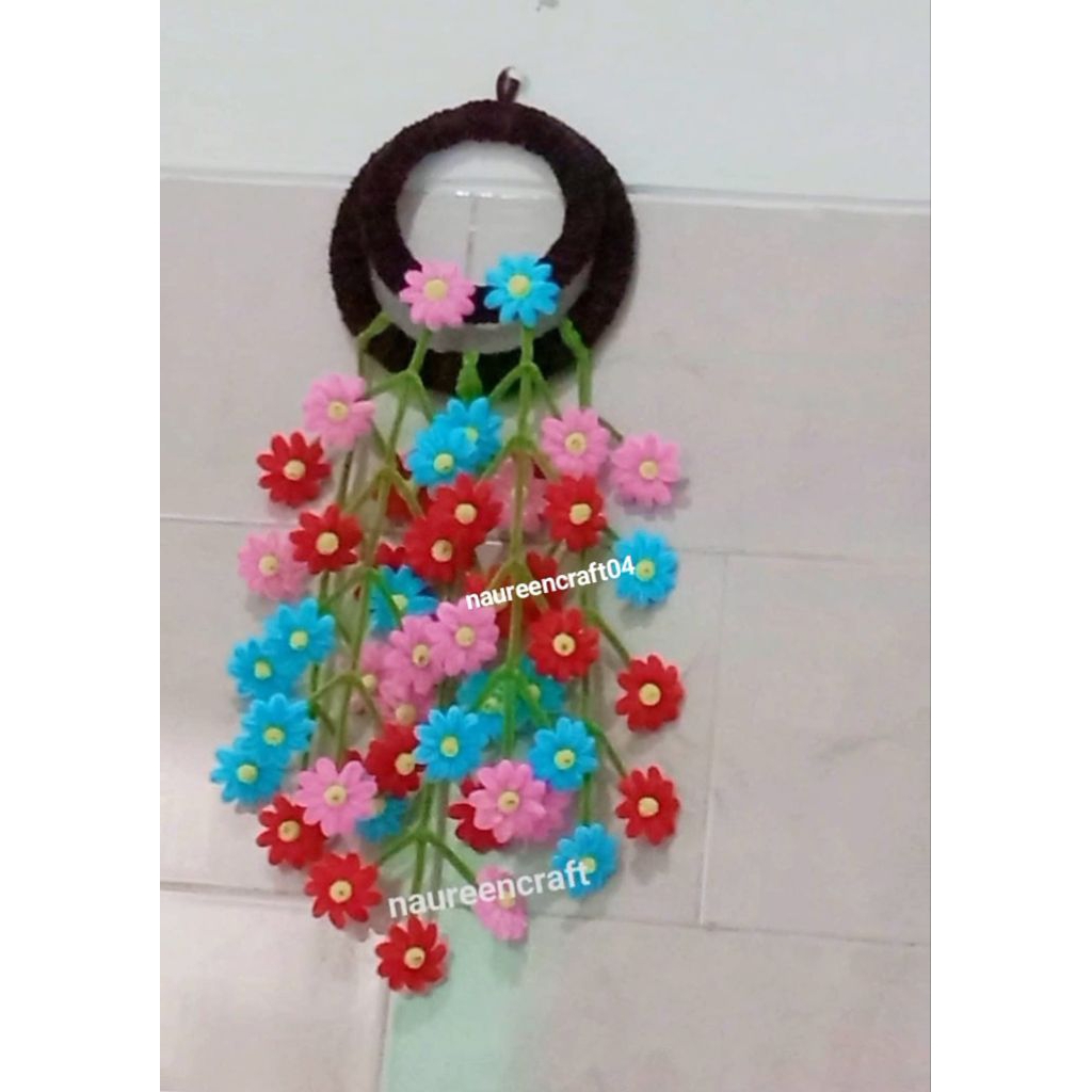 Bunga gantung kawat bulu/bunga hiasan dinding