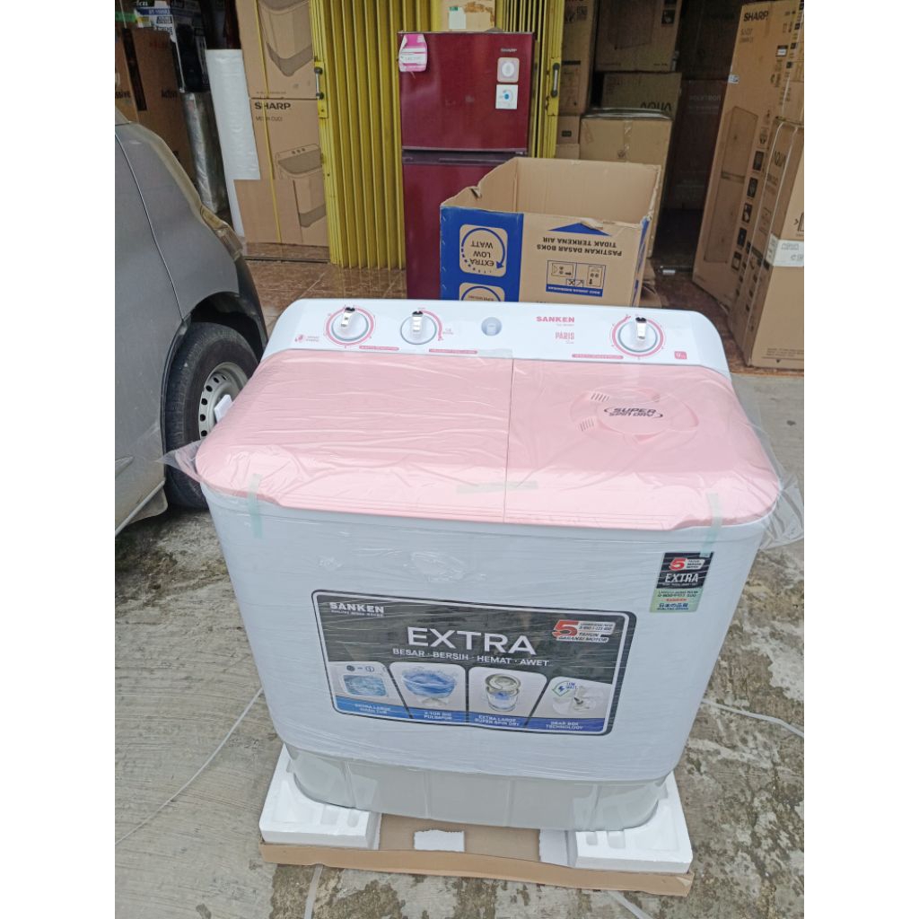 mesin cuci sanken 2 tabung 9kg/mesin cuci 2 tabung sanken 9kg TW 9110