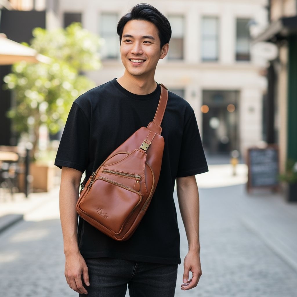 Tas PRIA. CROSSBAG TAS SELEMPANG ASLI KULIT by. ANANTIO