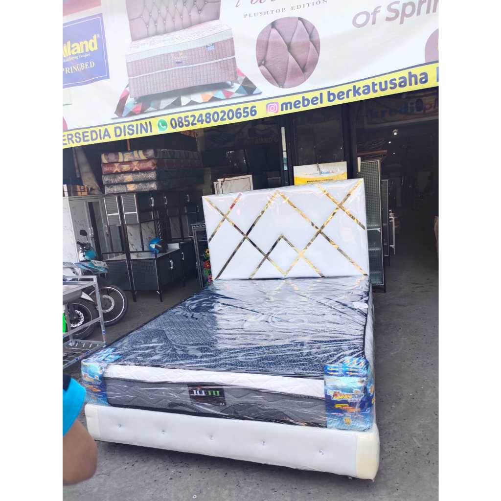 SPRINGBED SET DIVAN X GOLD + KASUR SPRINGBED KWANTOP LIS 3 160X200 I 180X200