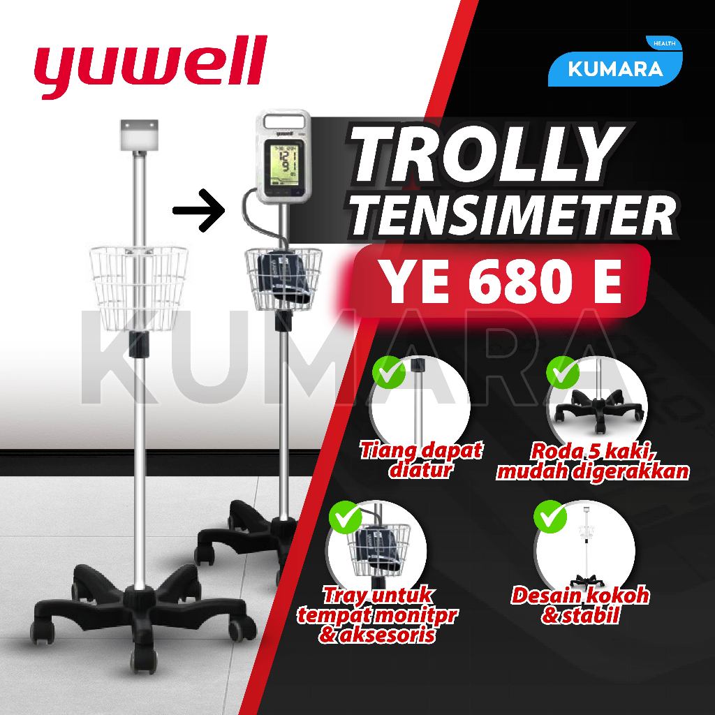 YUWELL - Stand Tensimeter YE 680 E / Hanya Tiang Stand Untuk Tensimeter