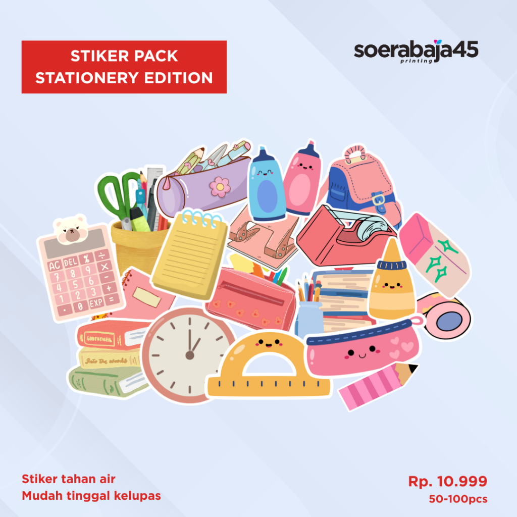 

Stiker Pack Stationery Aesthetic Waterproof untuk Laptop, Case HP, Buku, dan Alat tulis