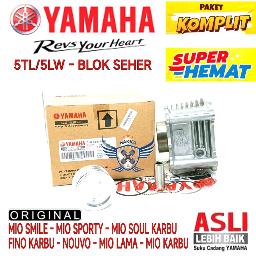 5TL/5LW ORIGINAL BLOK SEHER YAMAHA MIO SPORTY,BLOK SEHER YAMAHA MIO SMILE, BLOK SEHER YAMAHA MIO SOU