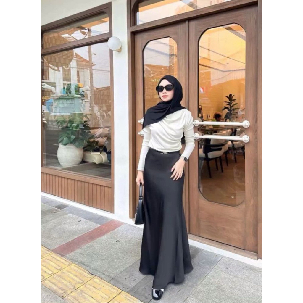 rok satin panjang satin long skirt premium rok terbaru satin panjang