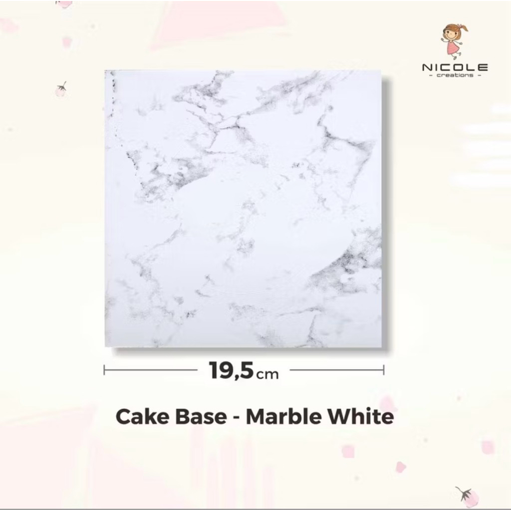 [ Isi 10 ] Nicole Alas Tart  Marbel 20 22 25 Cm Cake Board