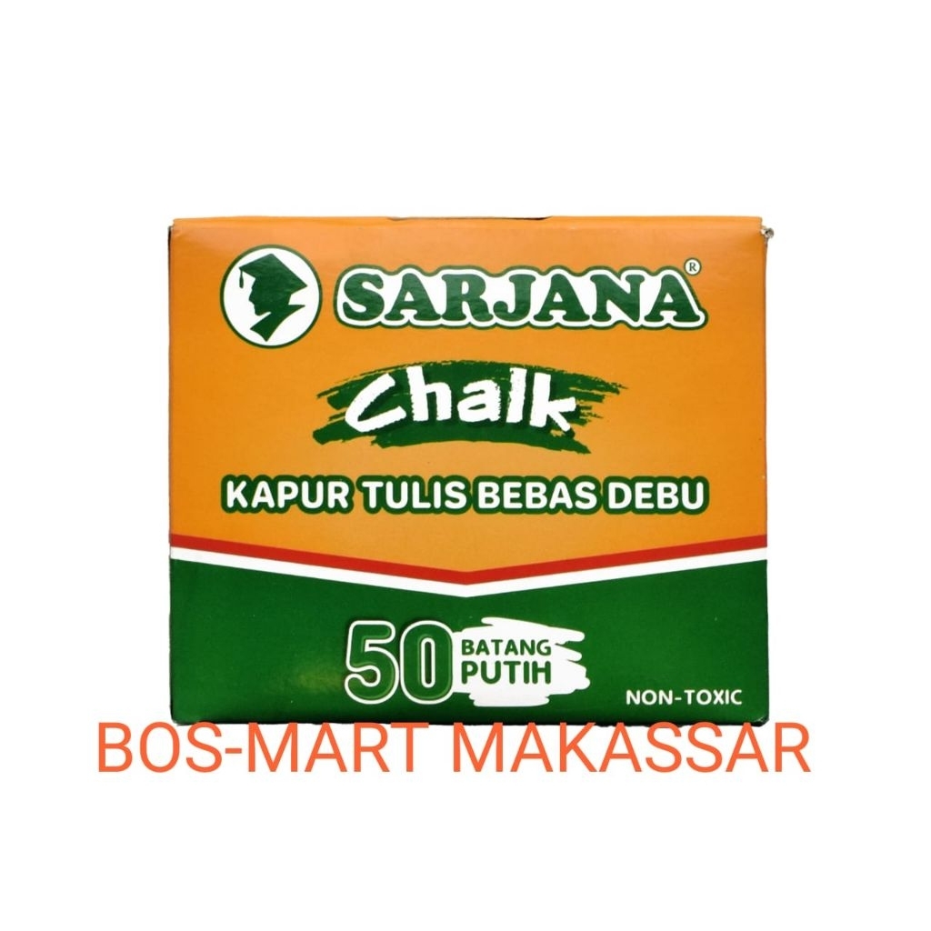 

[1 PACK] KAPUR TULIS SARJANA PUTIH NON TOXIC / WHITE CHALK / KAPUR PAPAN TULIS SARJANA BEBAS DEBU