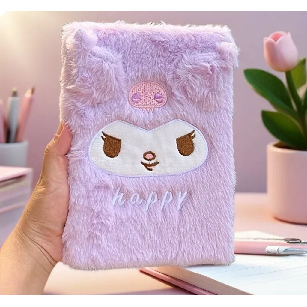 

buku notebook bulu sanrio / buku bulu sanrio hello kitty / cinamon / melody / kuromi