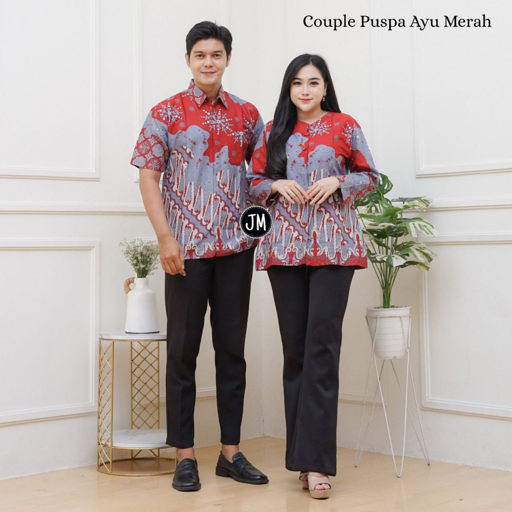Setelan batik pria wanita masakini | Couple batik full katun | Sarimbit batik modern seragam kerja[B