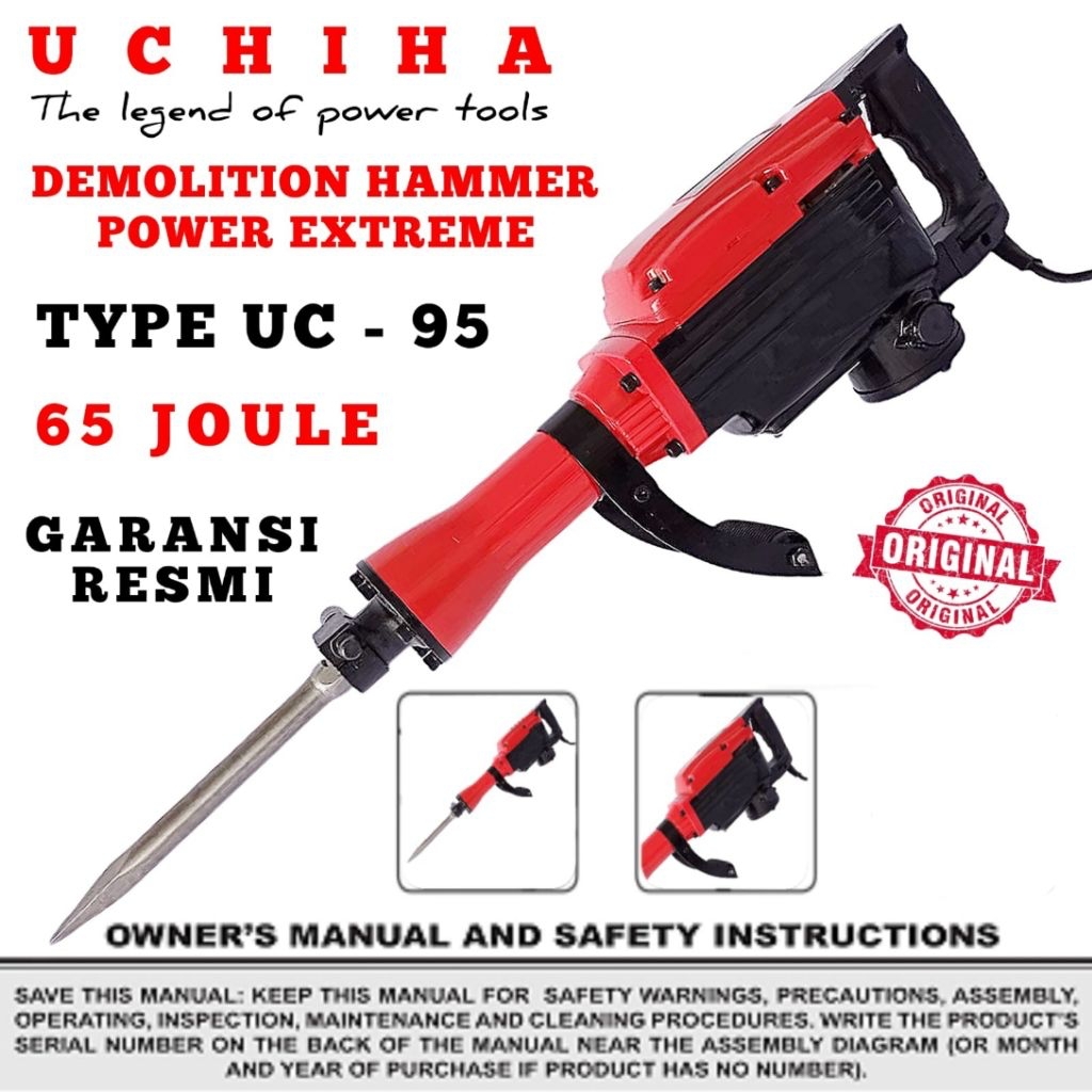 mesin hammer demolition mesin bobok beton penjebol tembok dinding aspal UCHIHA tipe UC 95 JAPAN tehn