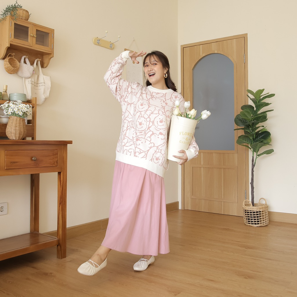 DISKON MIDUN.PROJECT - SWEATER BEAR ATASAN RAJUT WANITA OVERSIZE TEBAL