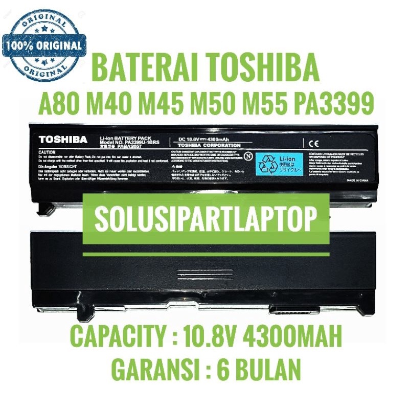 Original Battery Laptop Toshiba PA3399 PA3399U-1BRS PA3399U