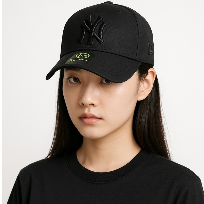 Topi Ny Bordir Black Full Bahan Catun Pria Wanita Topi Orginal Baseball