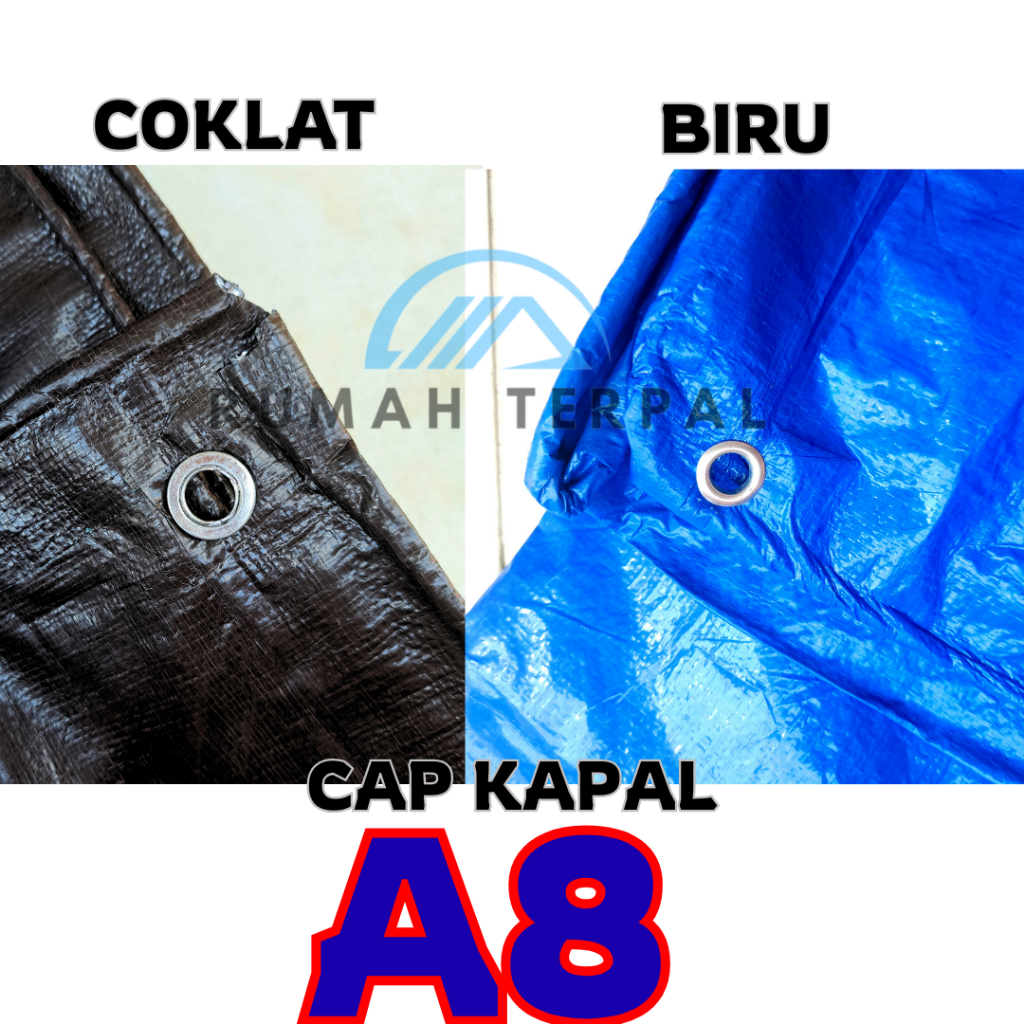 Terpal Korea A8 Shangdan Cap Kapal Terpal Plastik 6X6, 6X7, 6X8, 6X9, 6X10 Super Tebal Kuat, Terpal