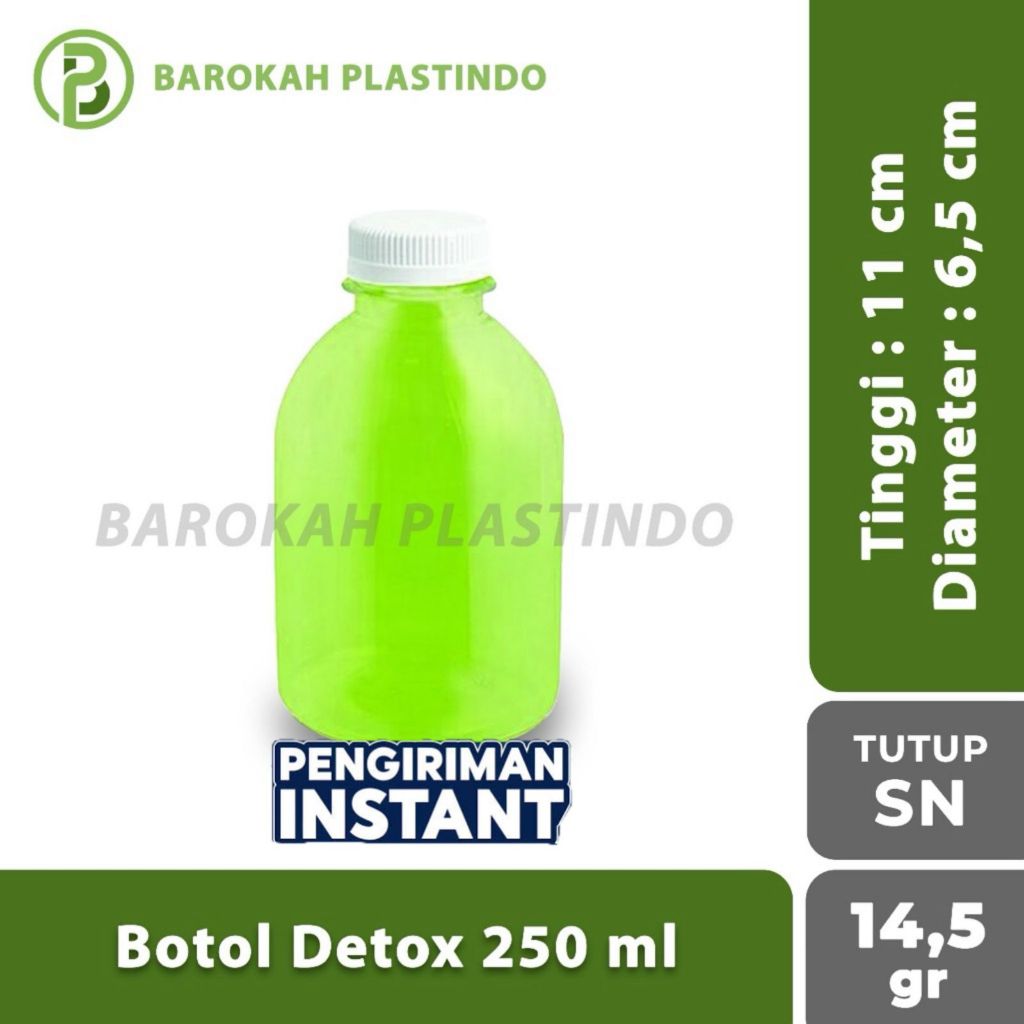 (INSTANT) Botol Detox 250 ml / Botol Plastik 250 ml / Botol Unik 250 ml / Botol 250 ml