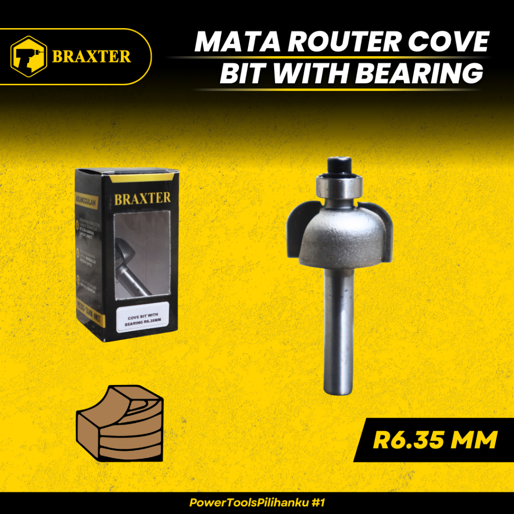 BRAXTER COVE BIT WITH BEARING Mata Profil / Trimmer / Router Kayu TCT