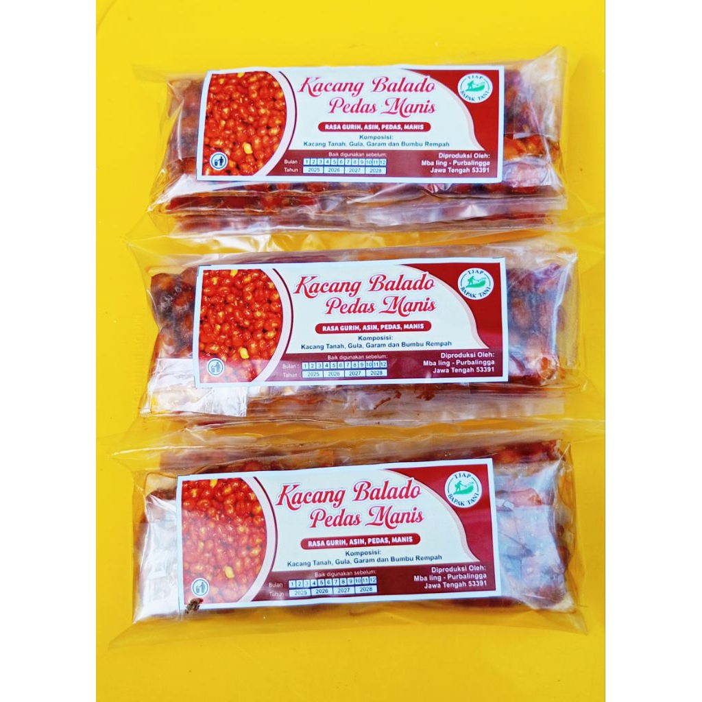 

Kacang balado gurih asin manis pedas jajanan jadul 3 pack isi 30 pcs