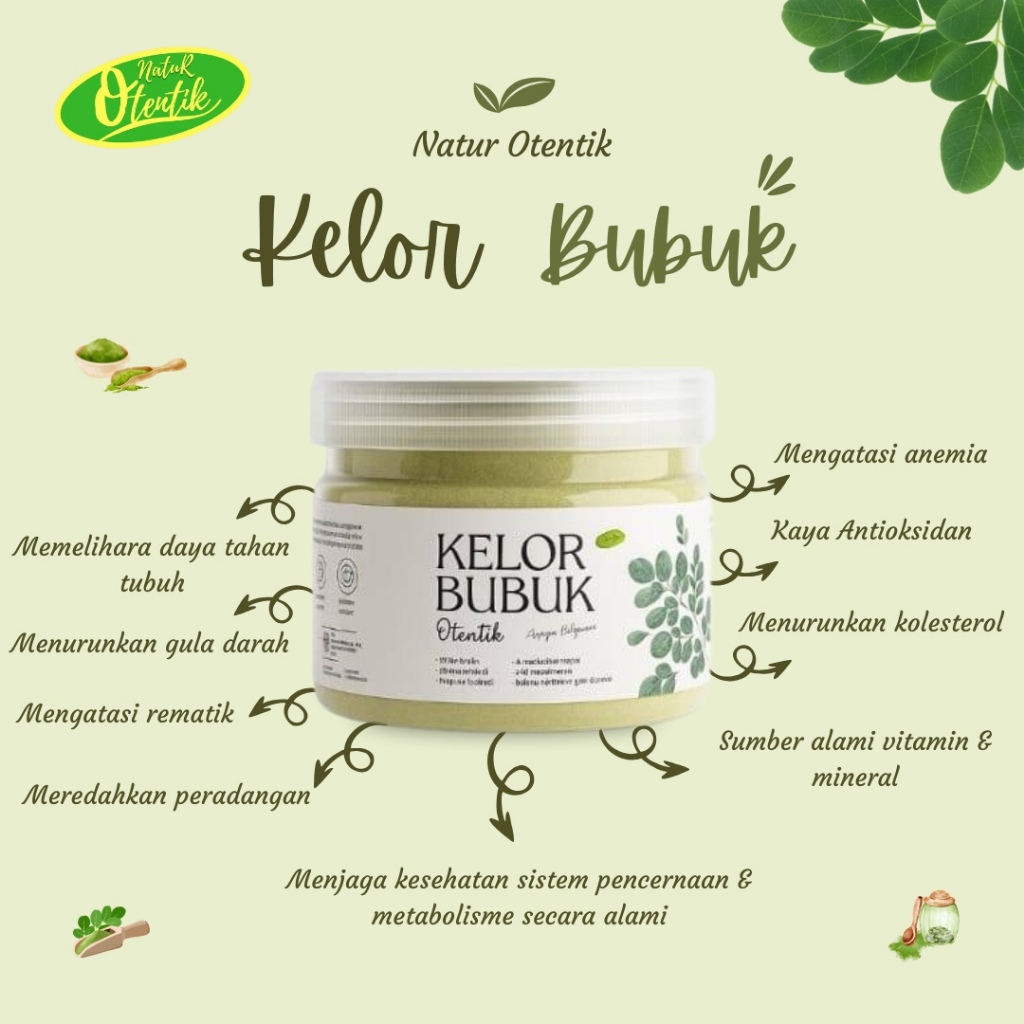 

kelor bubuk otentik 250ml,daun kelor, kelor bubuk,kelor,teh kelor,teh daun kelor,daun kelor bubuk
