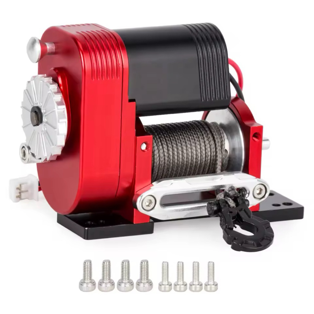 1/10 Winch 8274 Clone Aluminum Vertical Electric Winch Quick Release 6-12.4V Axial SCX10 TRX4 RC4WD