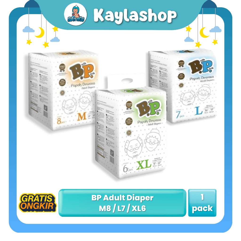 POPOK DEWASA BP DIAPERS (PEREKAT)