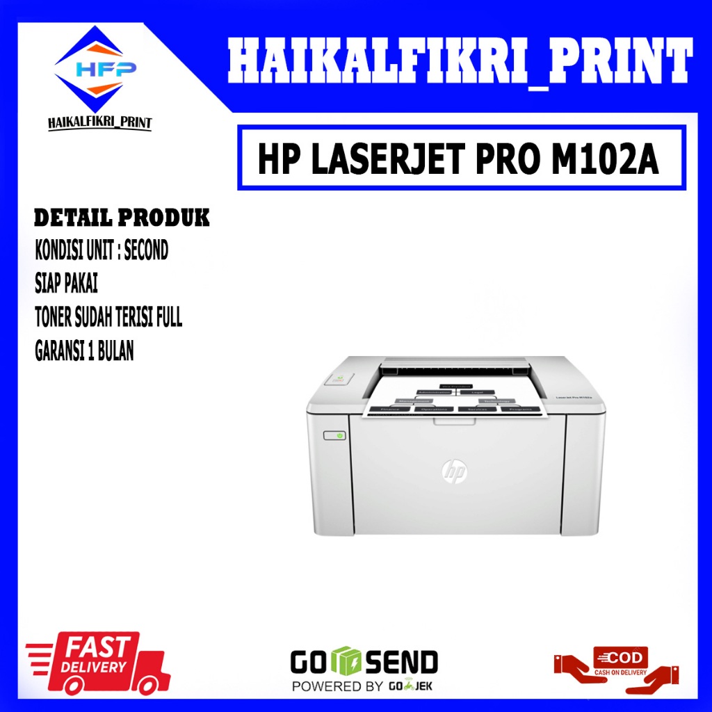 Printer HP LaserJet Pro M102a bergaransi