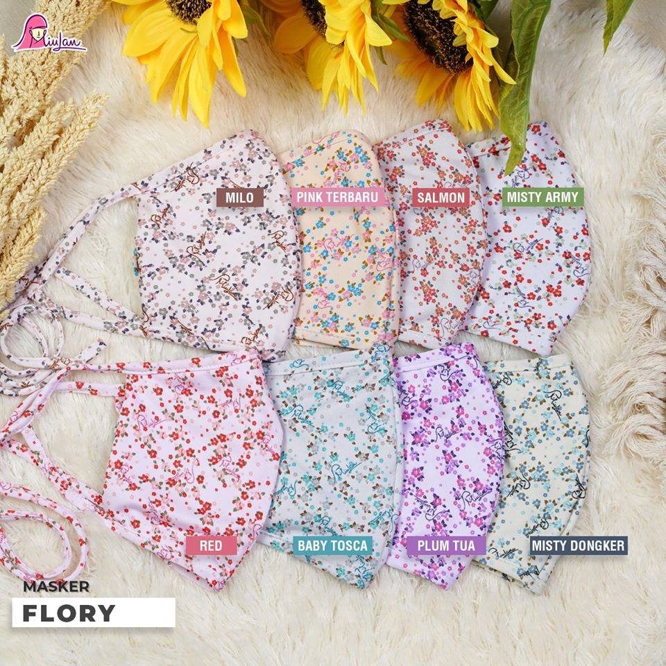 Masker Flory Miulan / Masker Kain / Masker Kondangan / Masker Bunga / Masker Katun / Masker Duckbil 