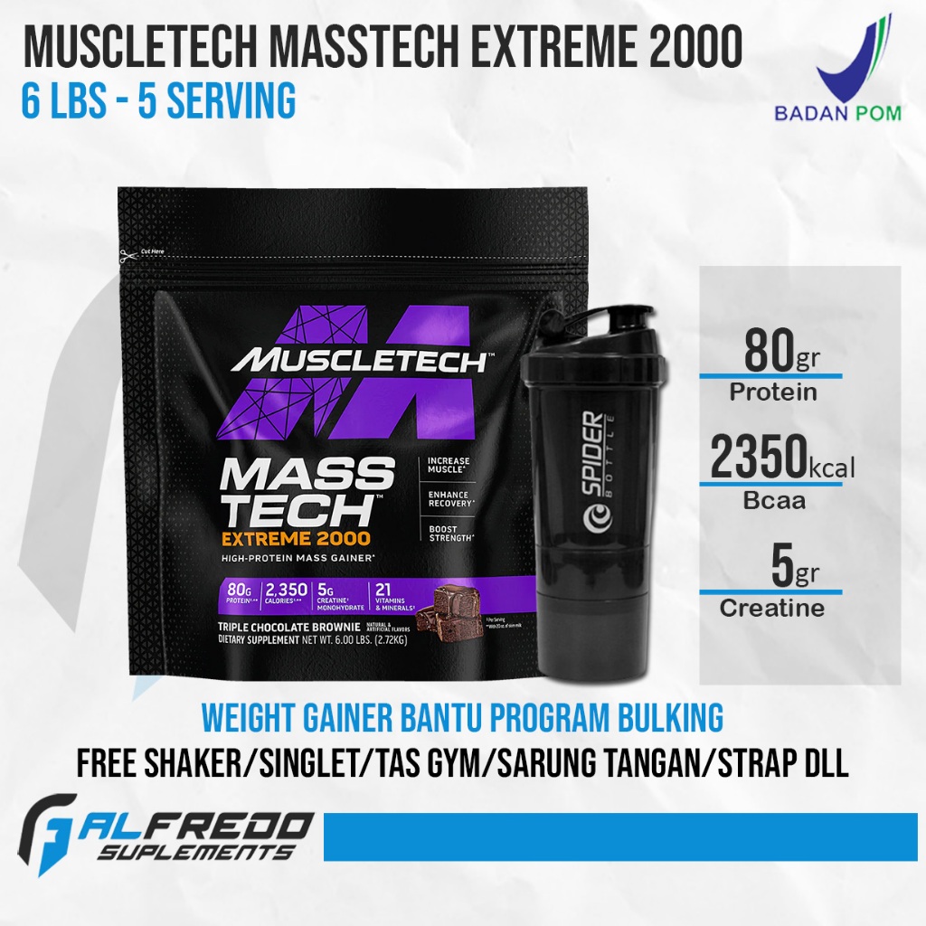 MuscleTech Mass-Tech Extreme 2000 6 Lbs Susu Protein Gainer