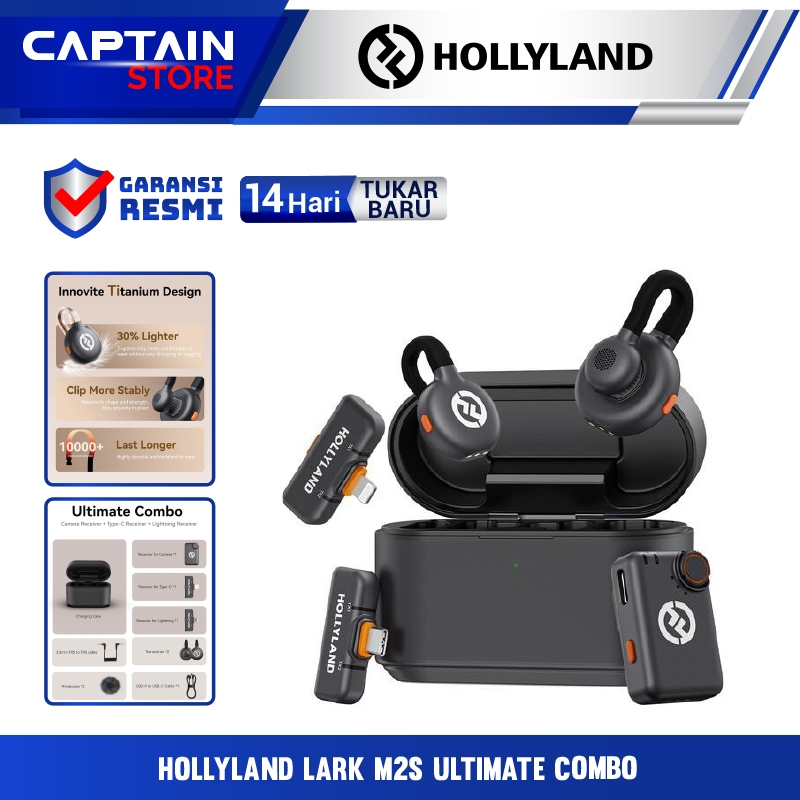 Hollyland Lark M2S Ultimate Combo Wireless Microphone All in One - Hollyland Lark M2S Ultimate Combo