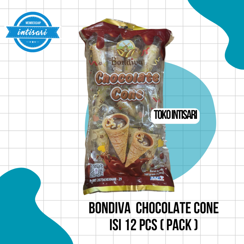 

BONDIVA Chocolate Cone 168gr ISI 12 PCS ( PACK )