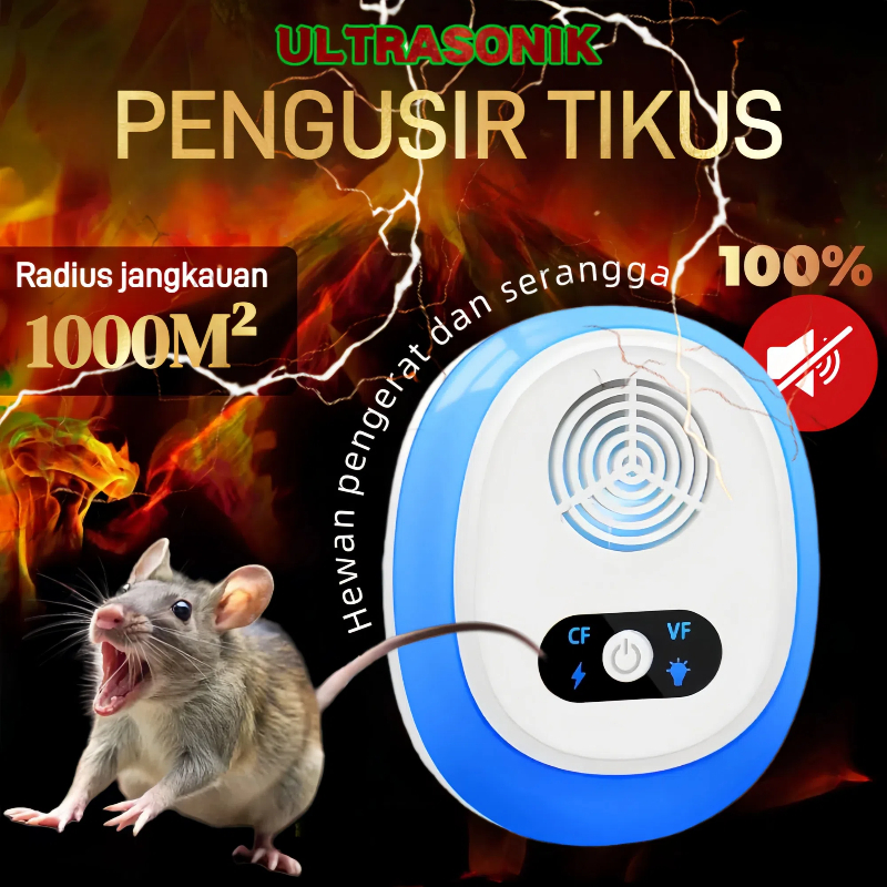 [1000M² tanpa tikus] Pengusir Tikus Ultrasonik Anti Tikus Pengusir Tikus Ultrasonik Pengusir 4D Tida