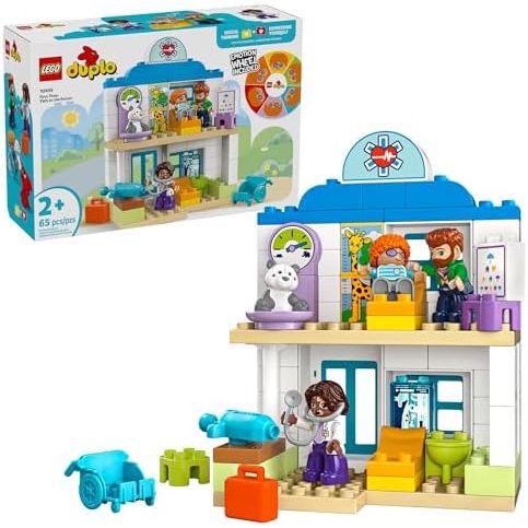 LEGO DUPLO Town First Time Visit with The Doctor Office Building Toy Playset - Preschool Learning