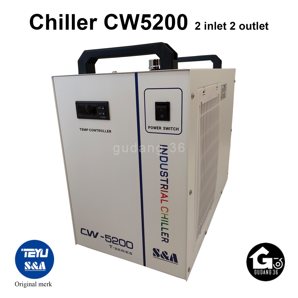Chiller CW5200 Merk S&A, 2 inlet 2 outlet, industrial chiller Machine