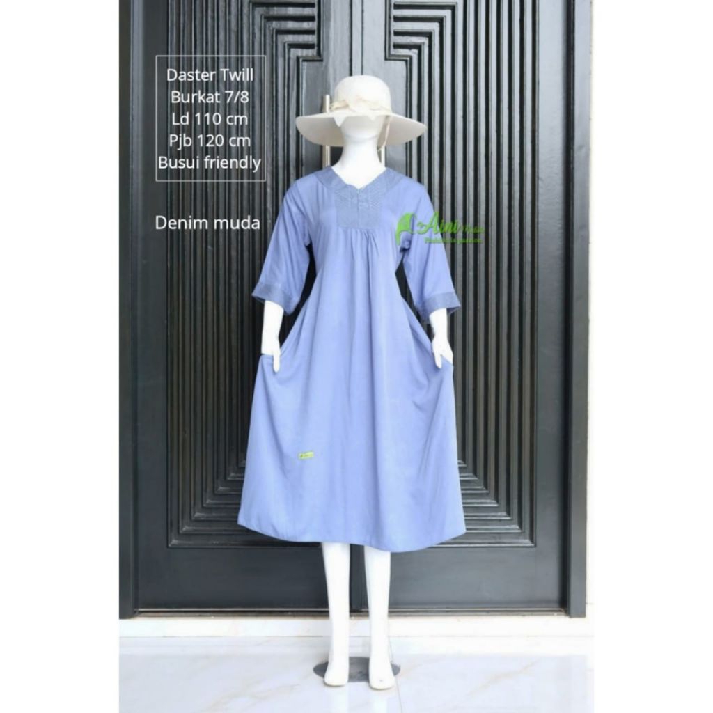 Daster twill Burkat Aini / dress twill busui Aini modiste pekalongan